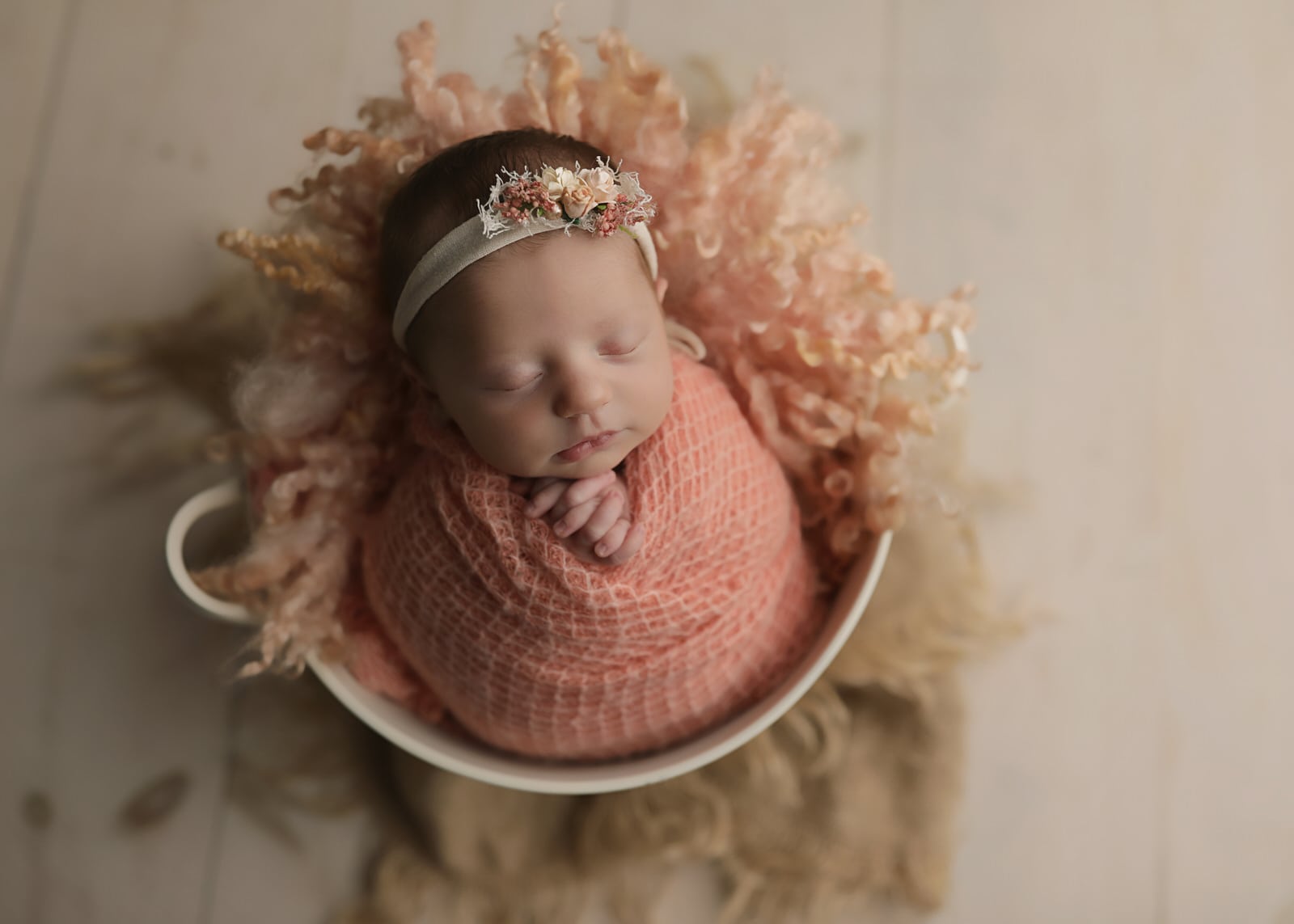 harrisburg pa newborn photographer captures image of baby girl in pink