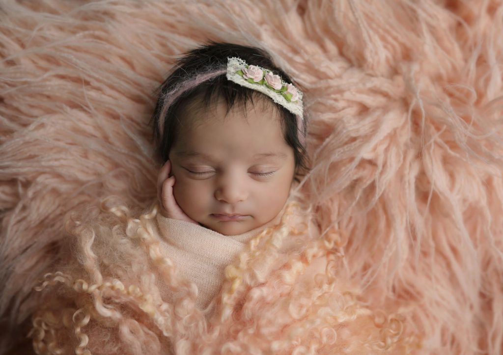 newborn photography Harrisburg Pa newborn and family photographer, karissa zimmer photographs newborn on pink blanket