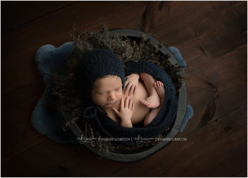 Best newborn photographer near camp Hill PA captures baby boy in newborn photo studio