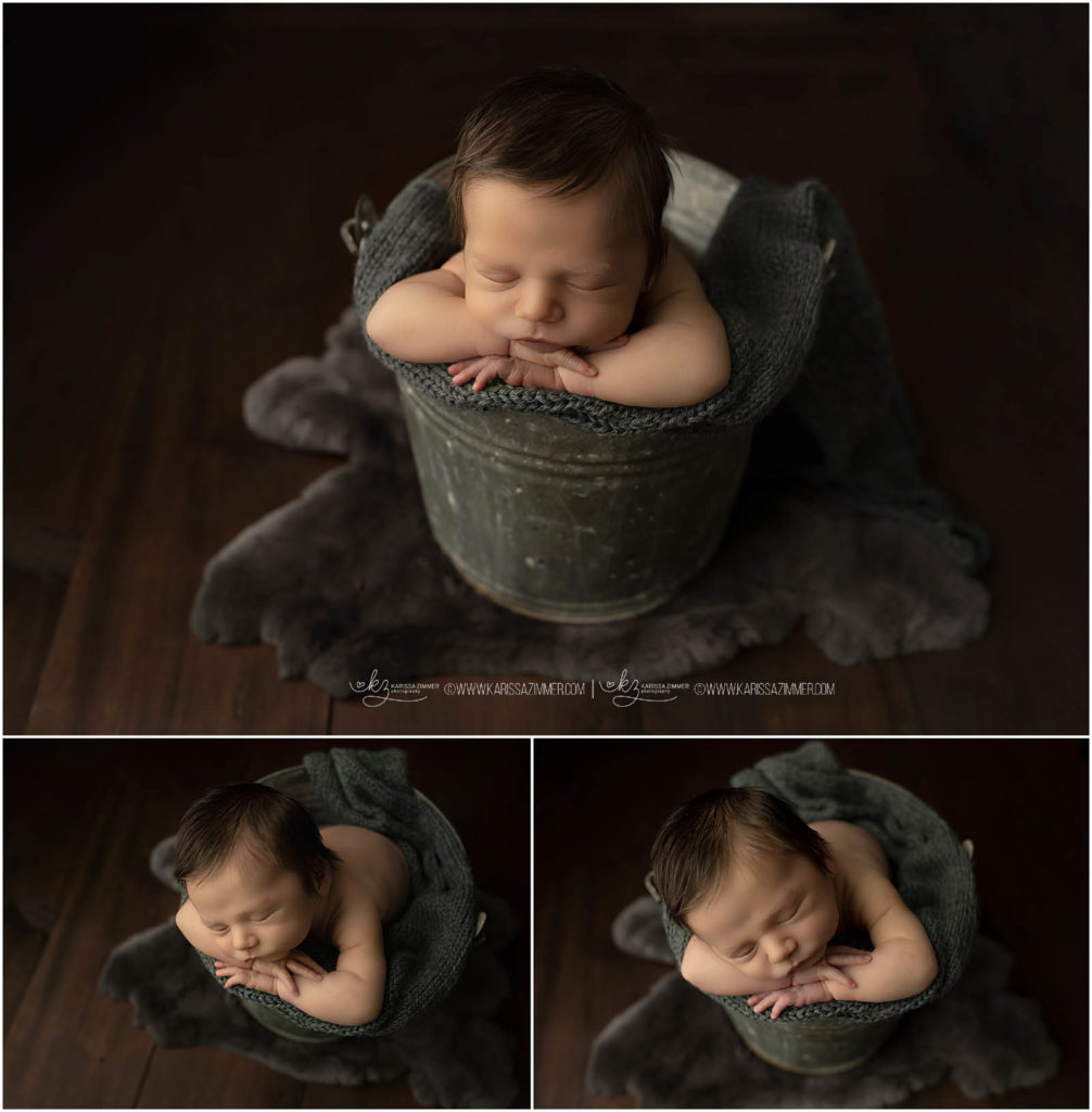Newborn photographer in camp hill photographs baby boy in newborn photography studio