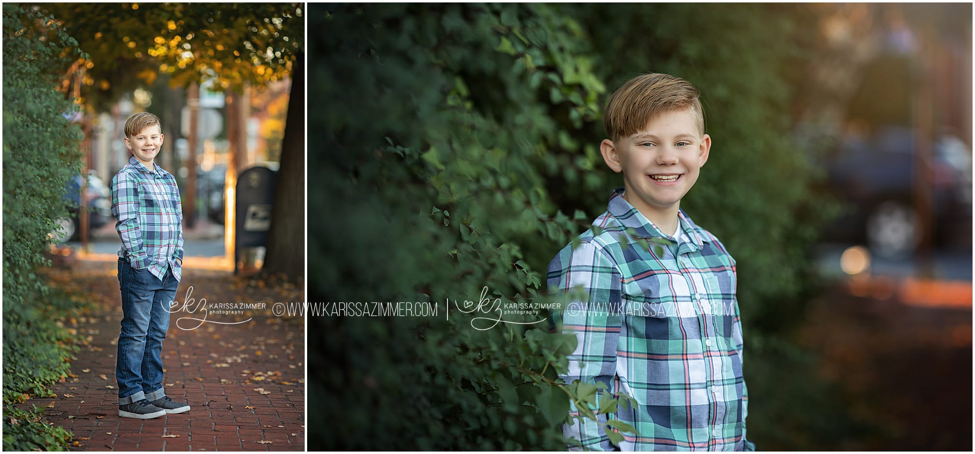 Boy Photographed at Camp Hill Fall Family Photoshoot with Karissa Zimmer Photography