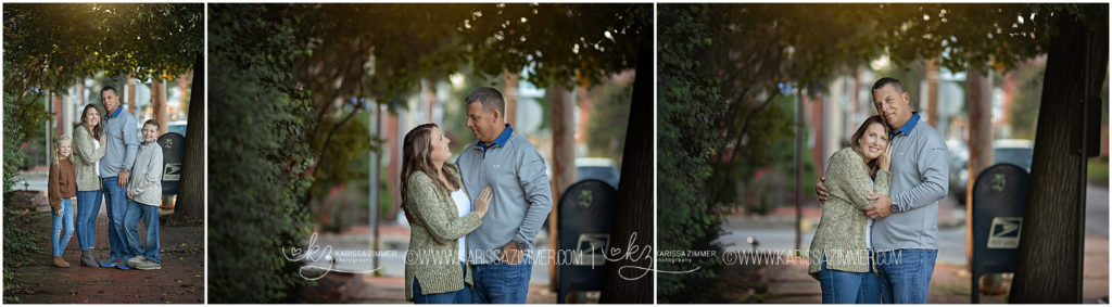Husband and Wife embrace one another during their photo session with Harrisburg Fall Family Photographer