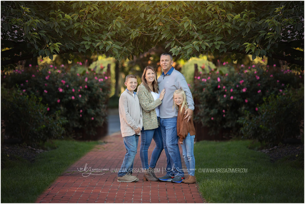 Harrisburg PA Family of 4 poses for Harrisburg Fall Family Photographer, Karissa Zimmer Photography