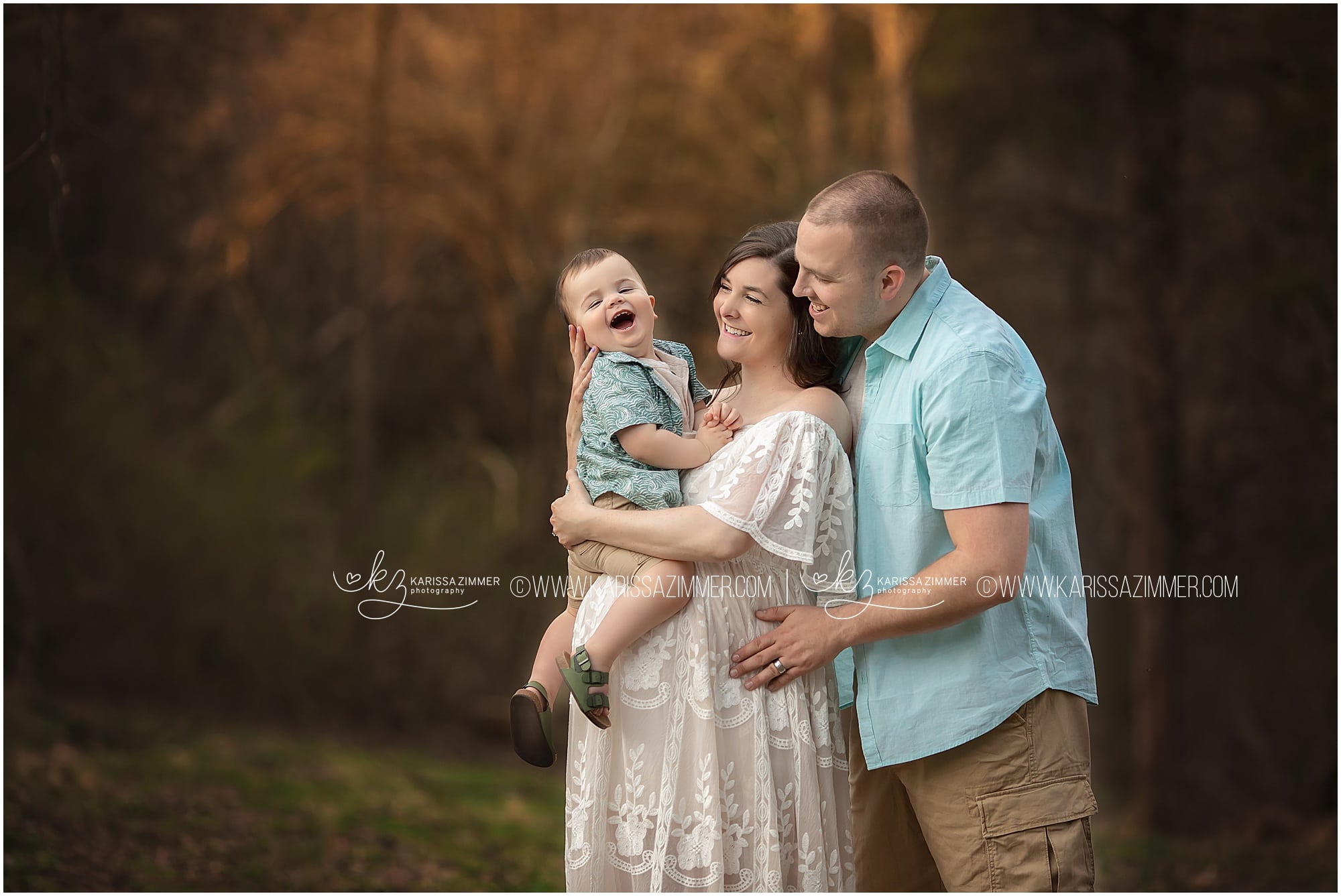 Camp Hill Pa Family and Maternity Photographer captures a family together at their outdoor maternity photography session