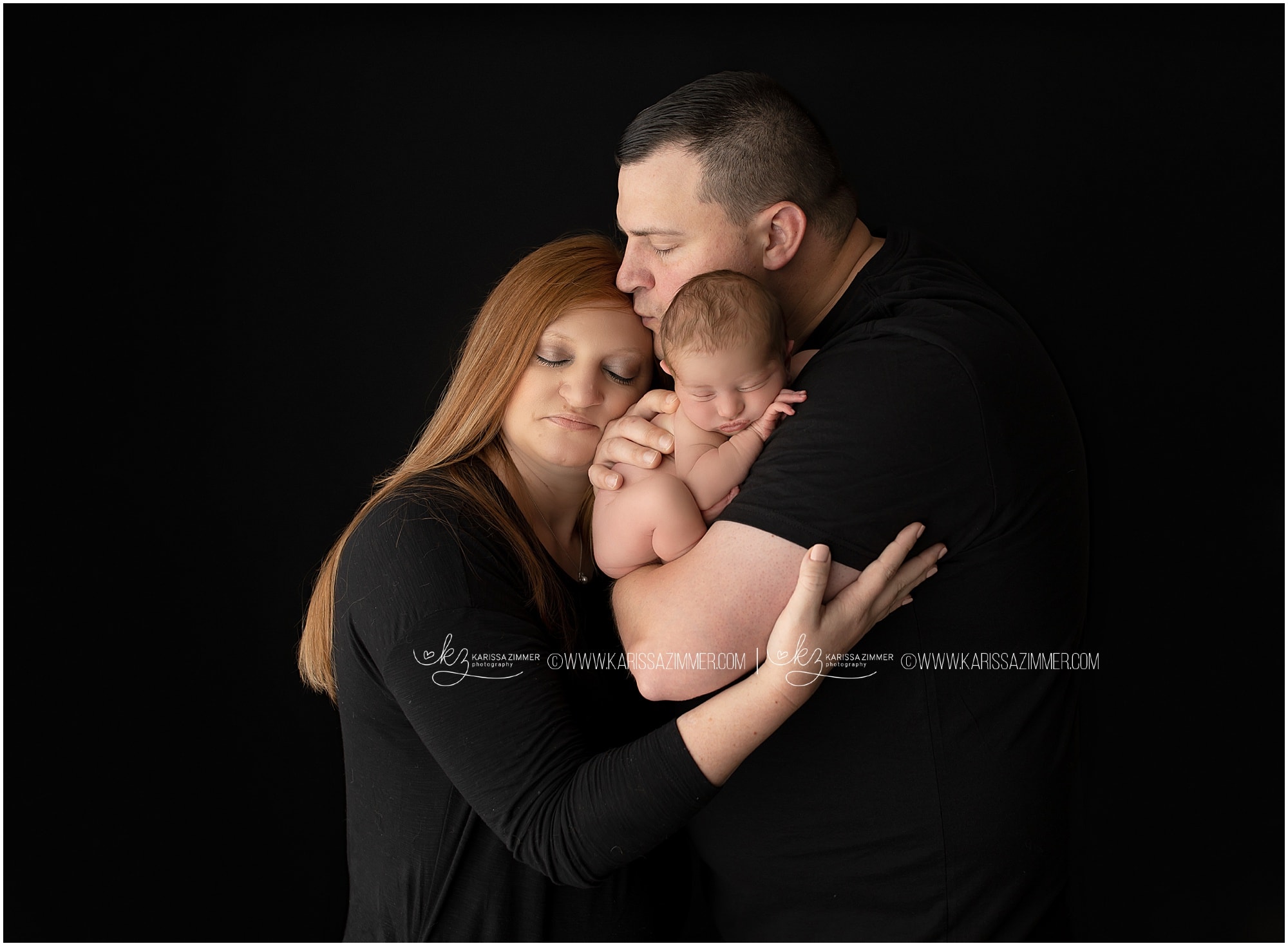 Camp Hill baby photographer captures studio portraits of new parents and their baby boy