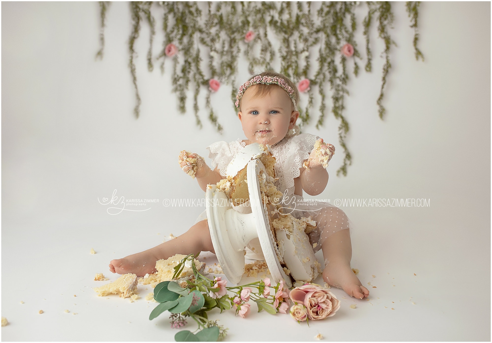 First Birthday Cake smash session with photographer near Camp Hill PA