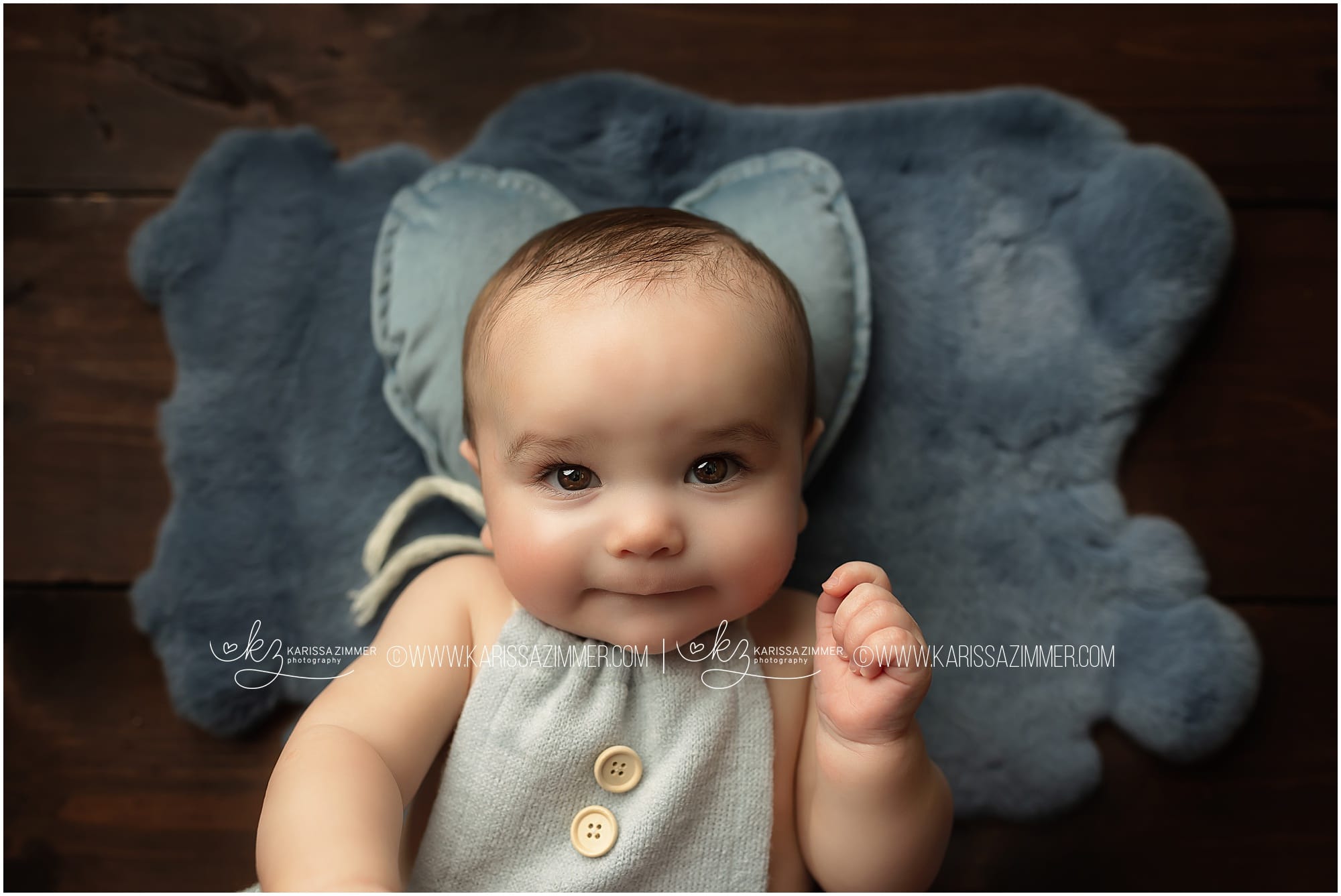 baby boy wearing blue studio photography