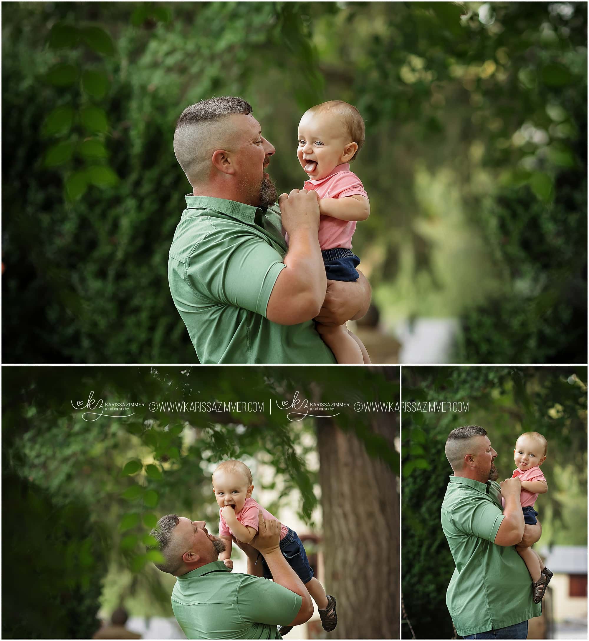 Father and baby boy at family photoshoot near Camp Hill