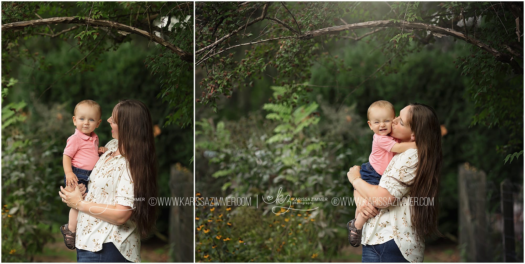 Mother and son outdoor portraits