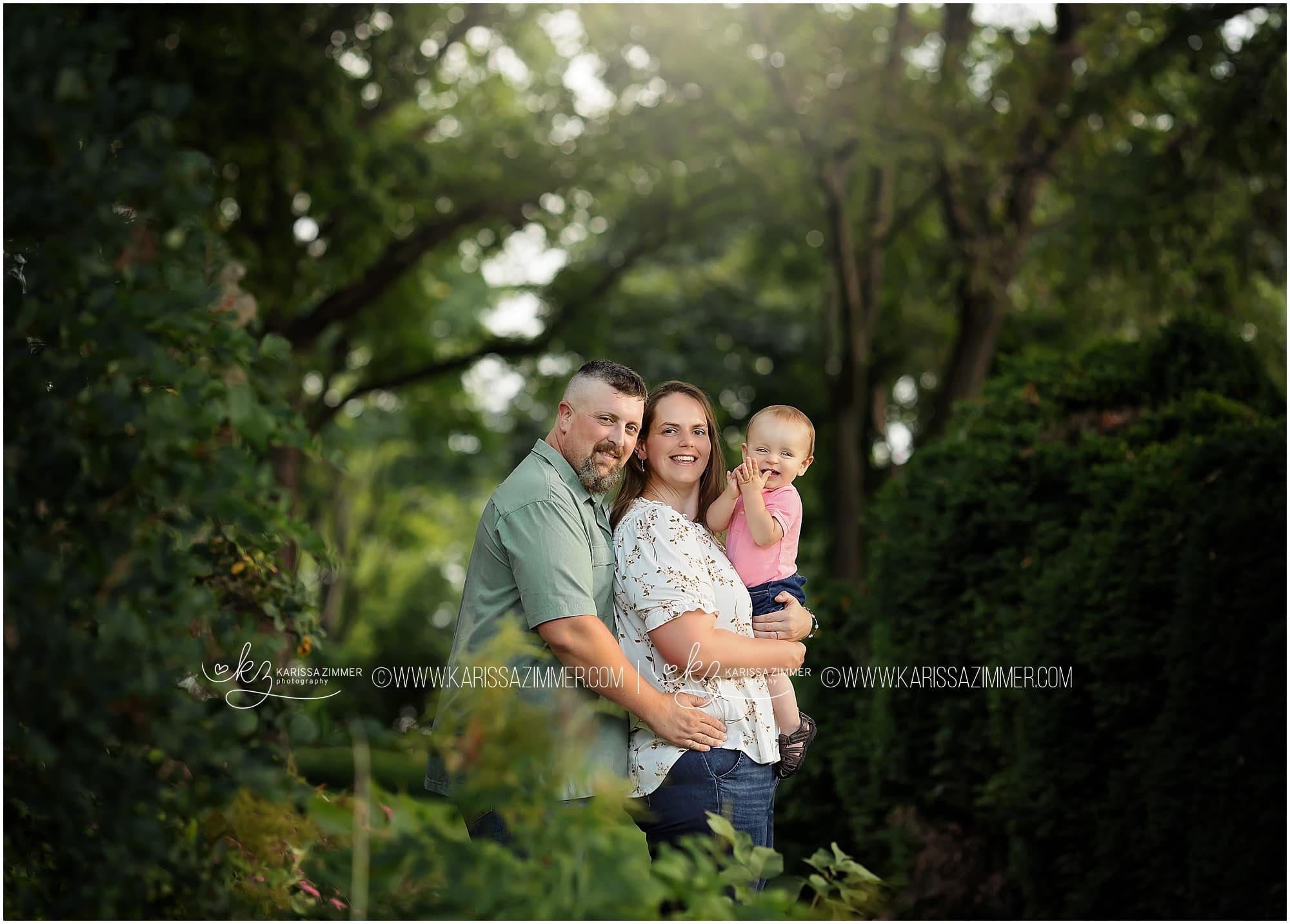 Mother Father and Son outdoor portrait