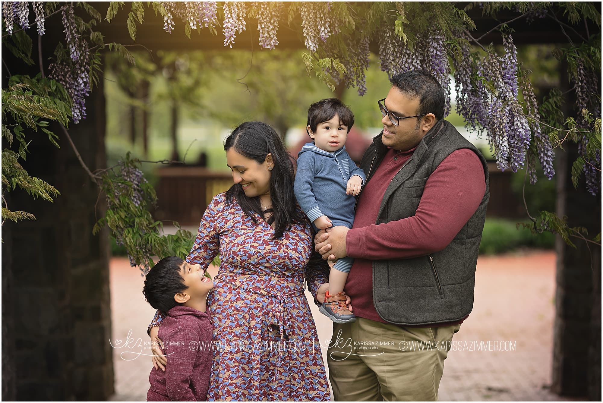 Family photographed together at their outdoor family photo session in Hershey PA