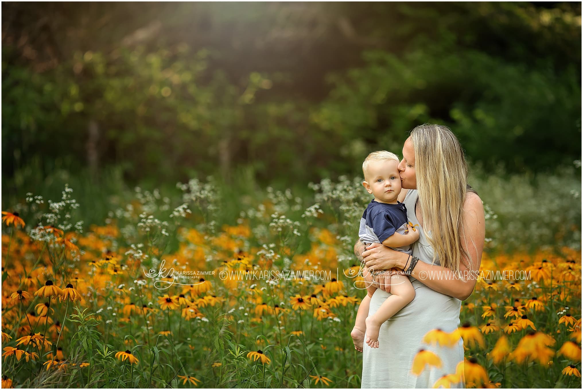 Mother and son outdoor family photos 