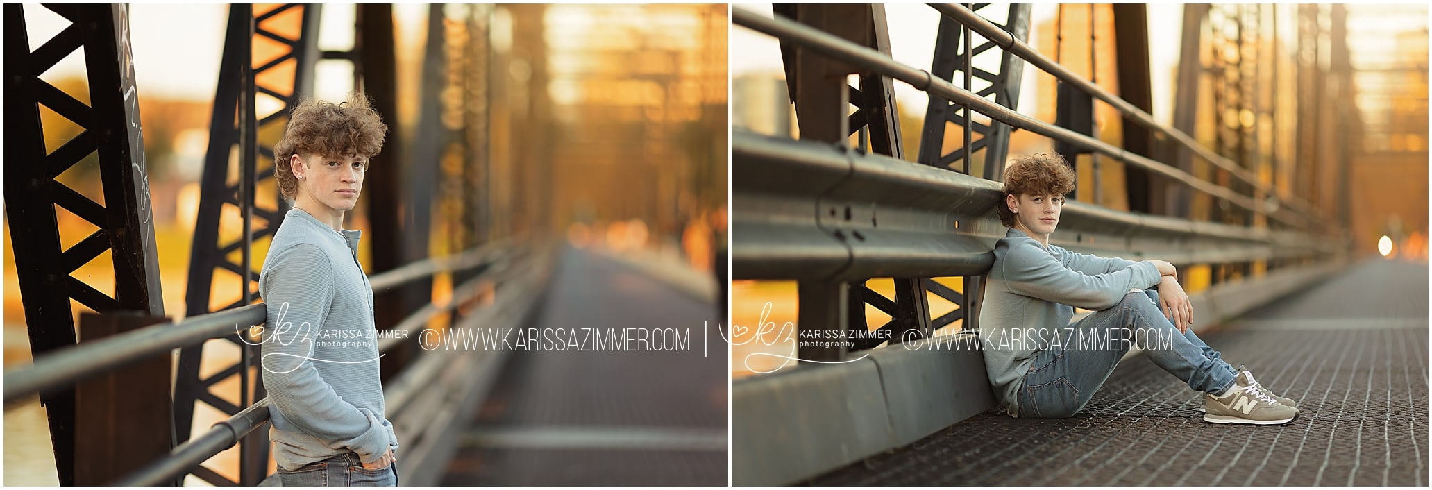 Senior Boy Photo Session on City Island Walking Bridge