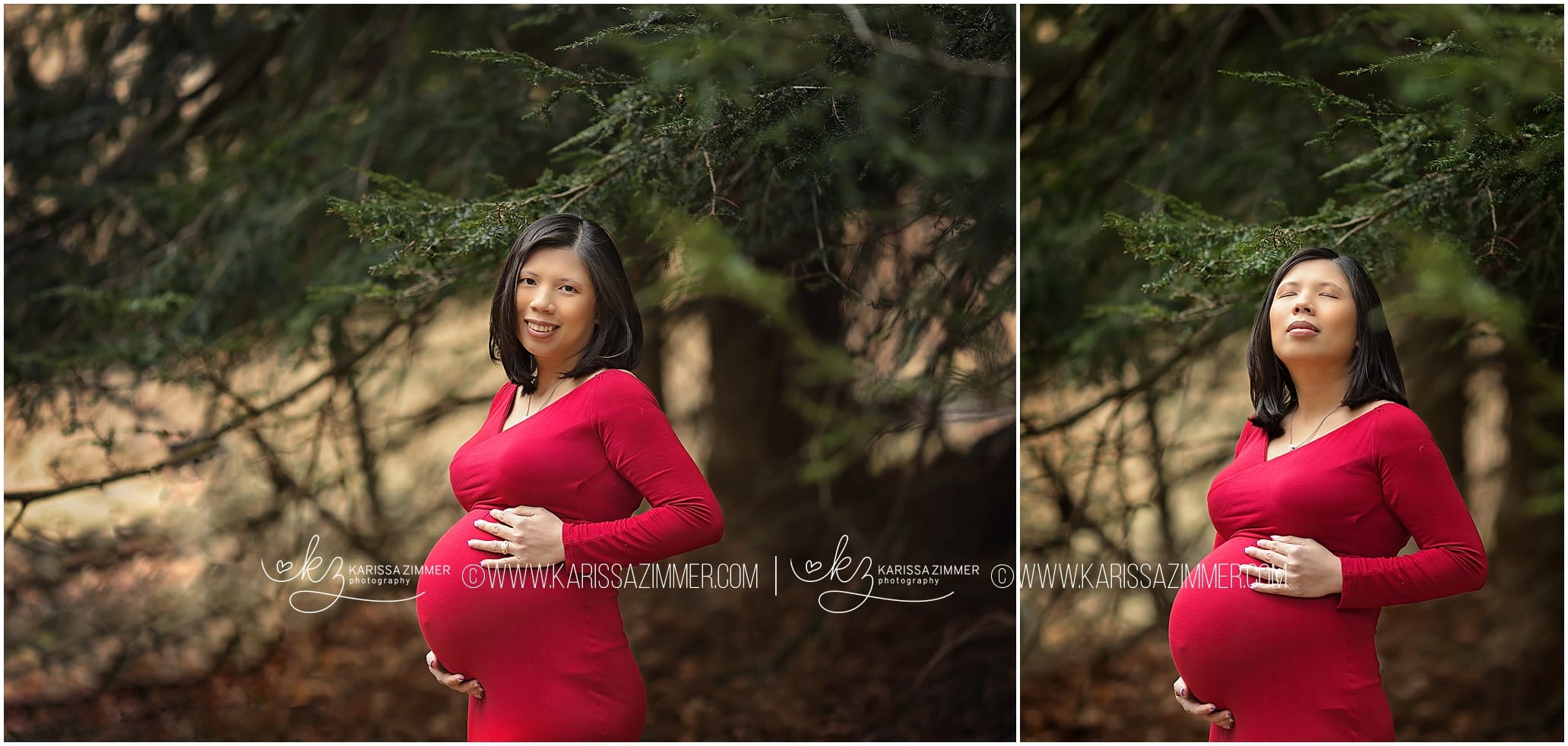 mom to be poses at outdoor winter maternity photo session near Harrisburg pa