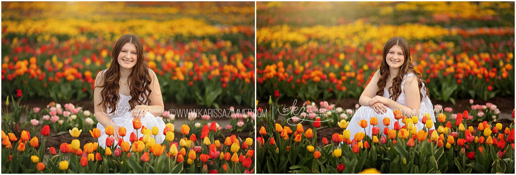 High school senior flower field photo shoot near Harrisburg PA