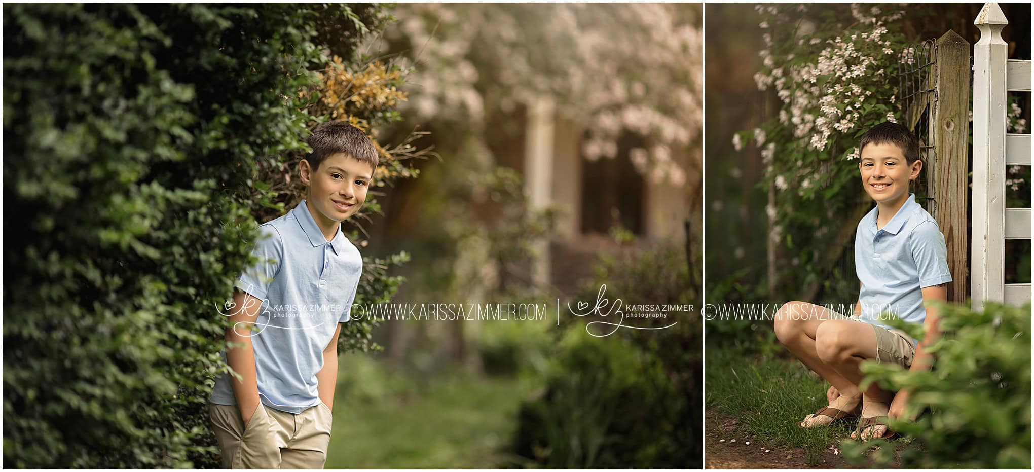 A young boy poses at his outdoor Harrisburg Family photography session