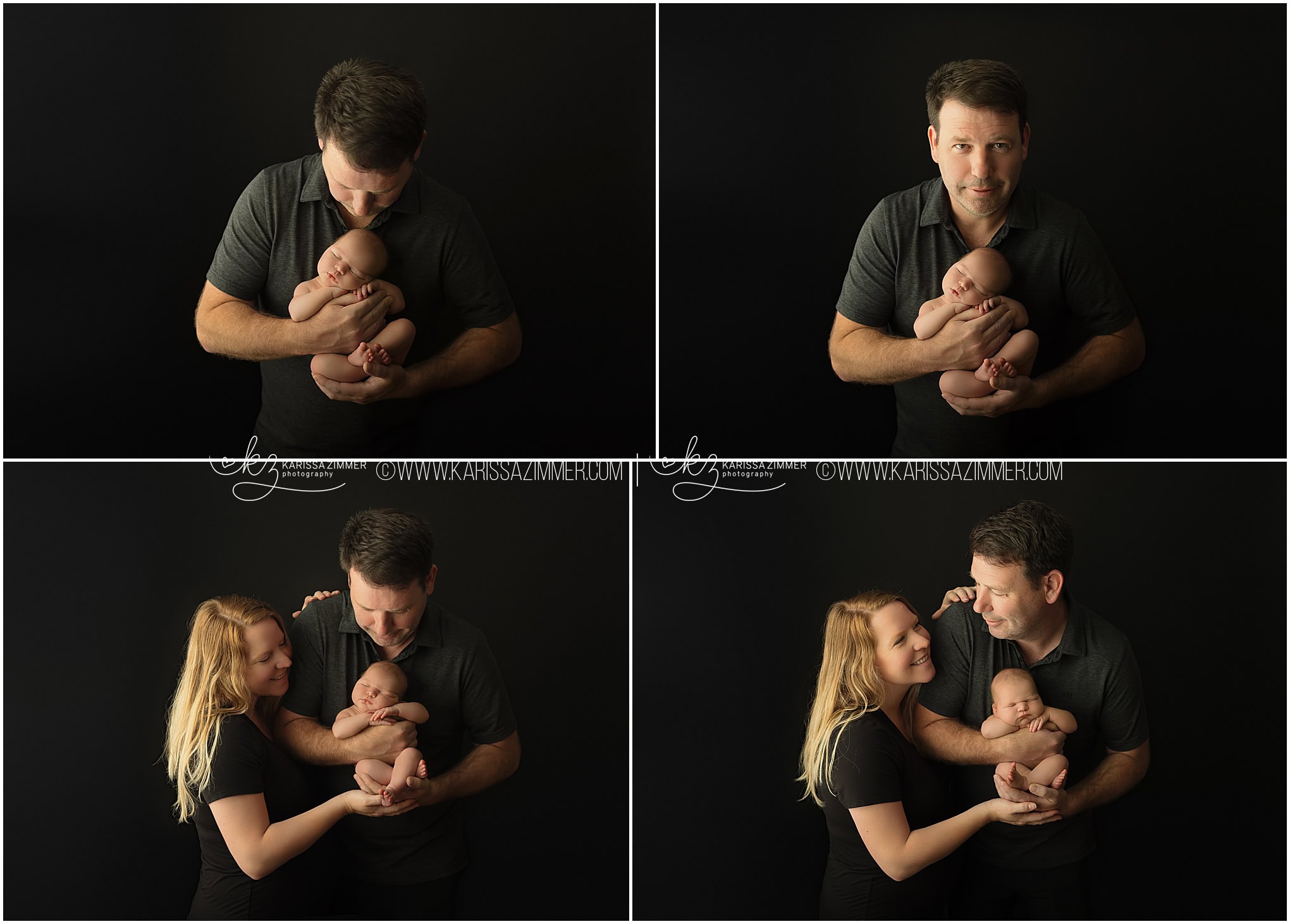 Parent with newborn posed studio portraits near Dillsburg PA