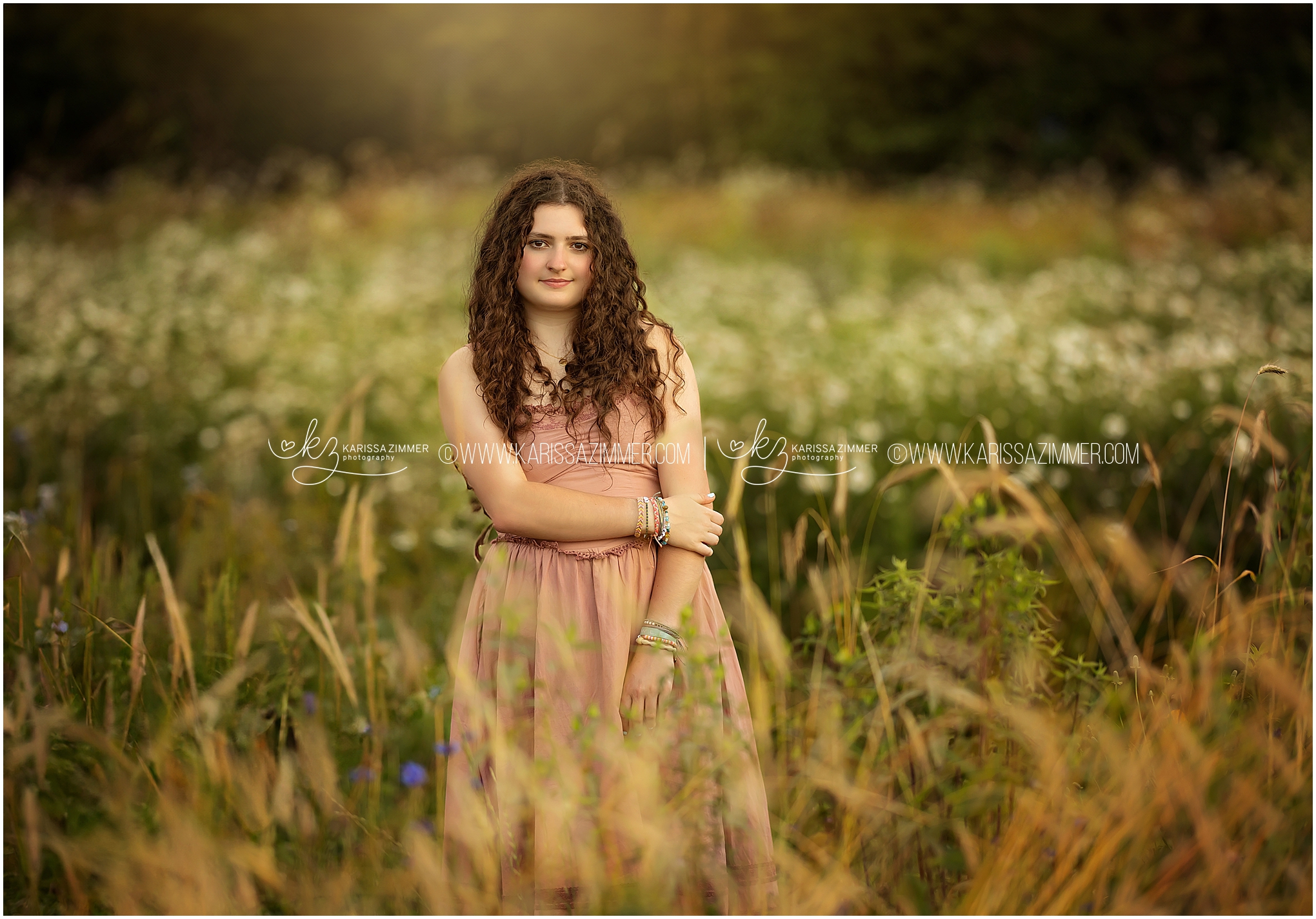 flower field high school senior photos